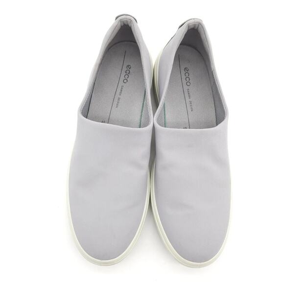ECCO Soft 7 (Womens Size 9-9.5) Wedge Slip-On Sneakers Shoes Gray White Loafers - Picture 4 of 9
